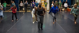 Ron Brown (center) and dance workshop students